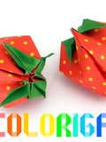 Fraise en origami gonflable en 3D